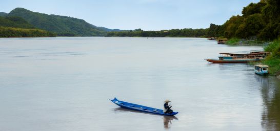 Fischer am Mekong in Laos