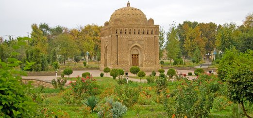 Das Mausoleum der Samaniden in Buchara, Usbekistan.