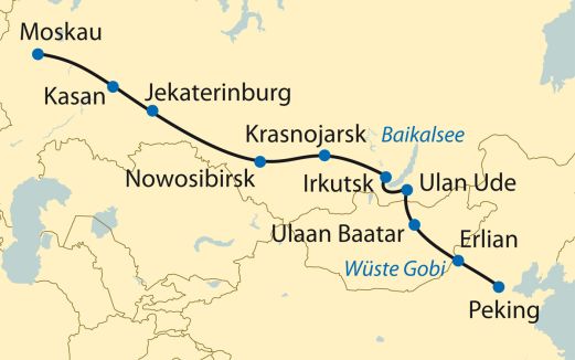 Zarengold-Sonderzugreise: Auf der Transsibirischen Eisenbahn von Moskau nach Peking (Hauptreise 2013)