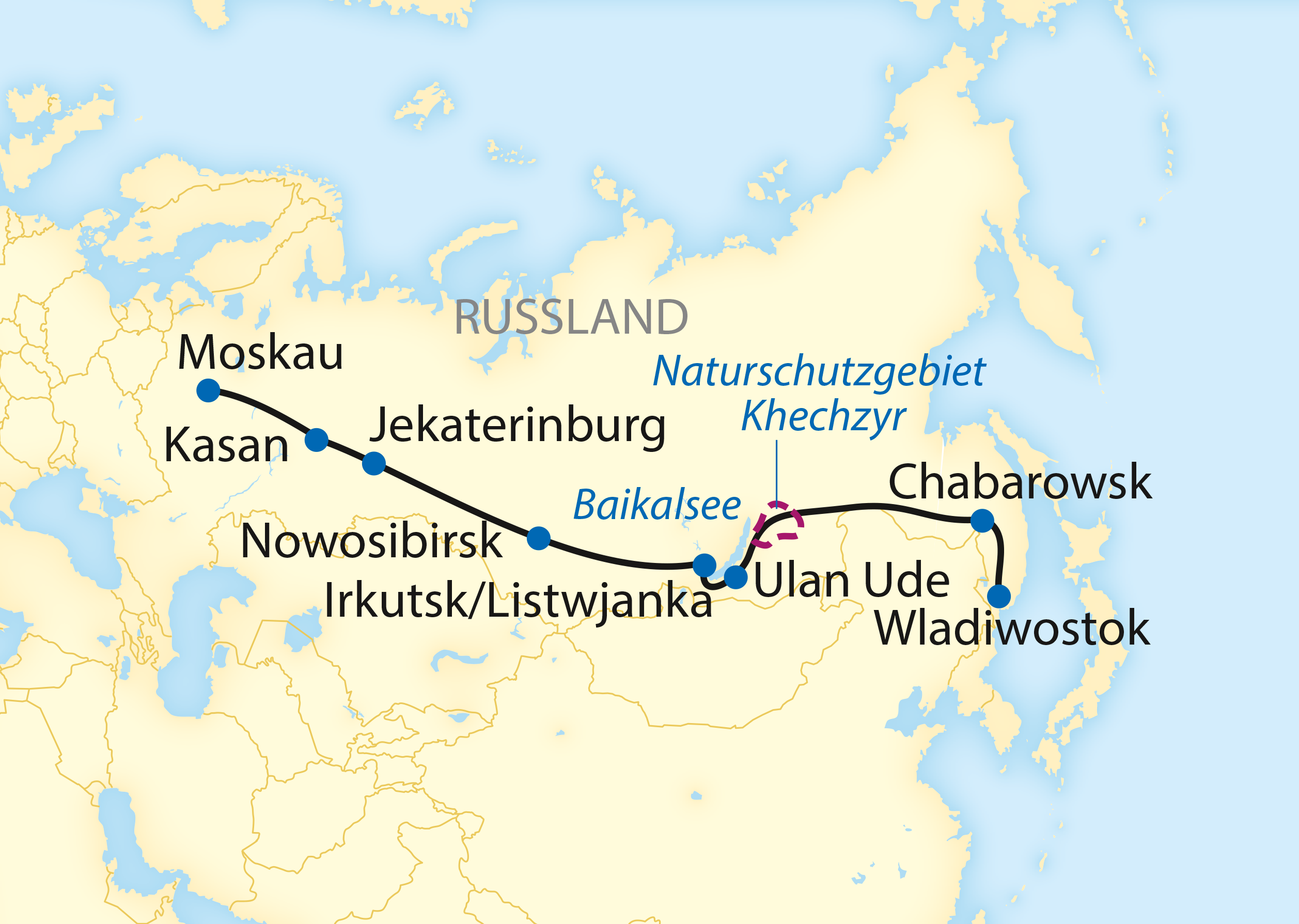 Auf der Transsib von Wladiwostok nach Moskau (2022/2023)