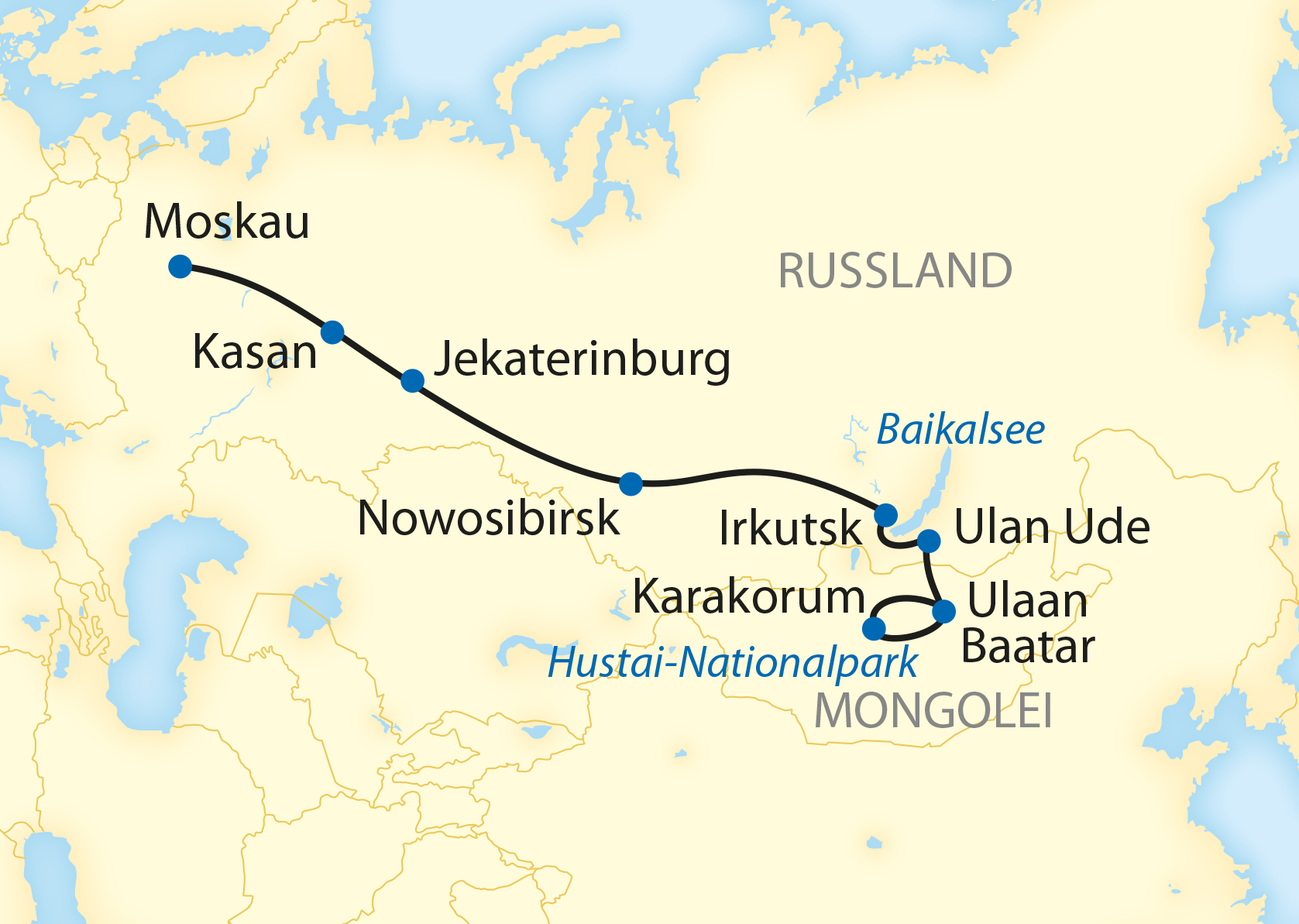 Mongolei-Rundreise und dann im Zug bis Moskau (2020) - Zugreisen
