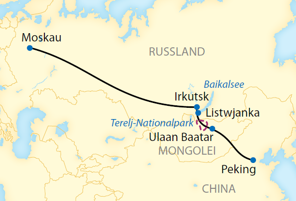 Die klassische Route der Transsibirischen Eisenbahn (2022/2023)
