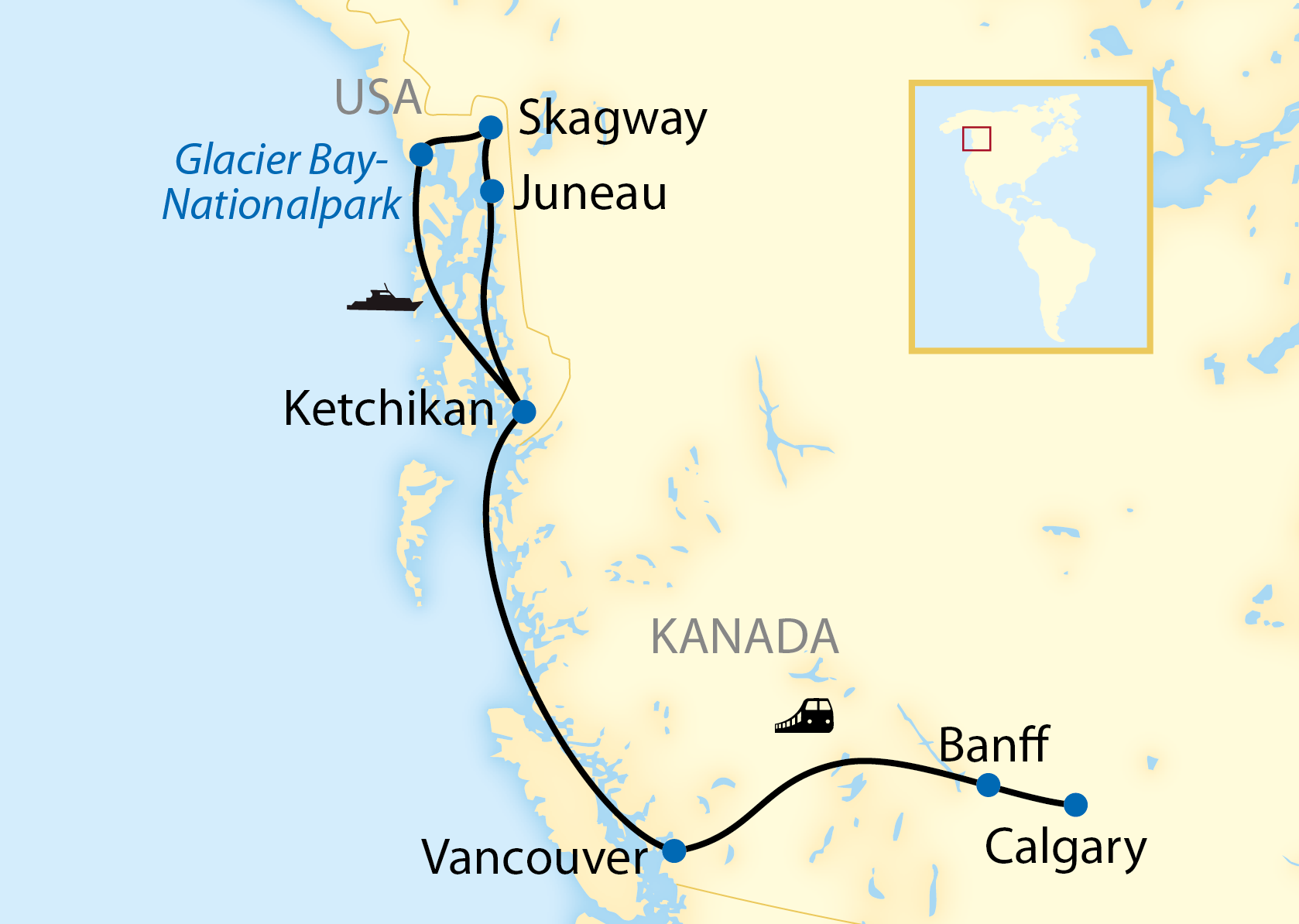 Kanada per Zug und Alaska per Schiff Reisen Bahnreisen.de