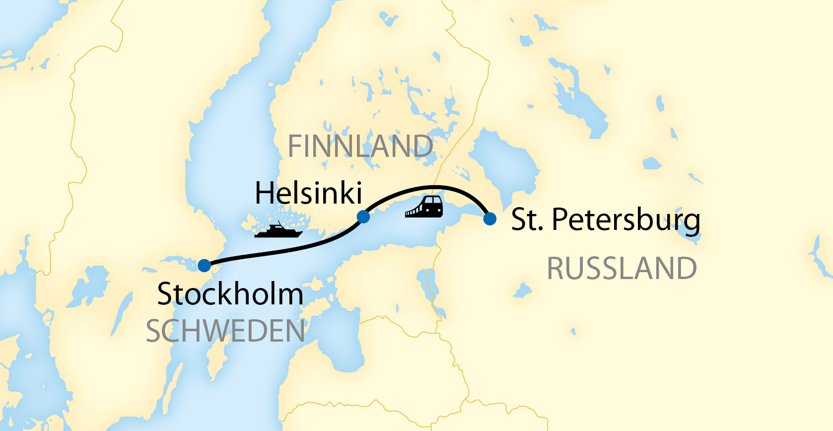 Von Stockholm über Helsinki bis St. Petersburg (2022/2023)