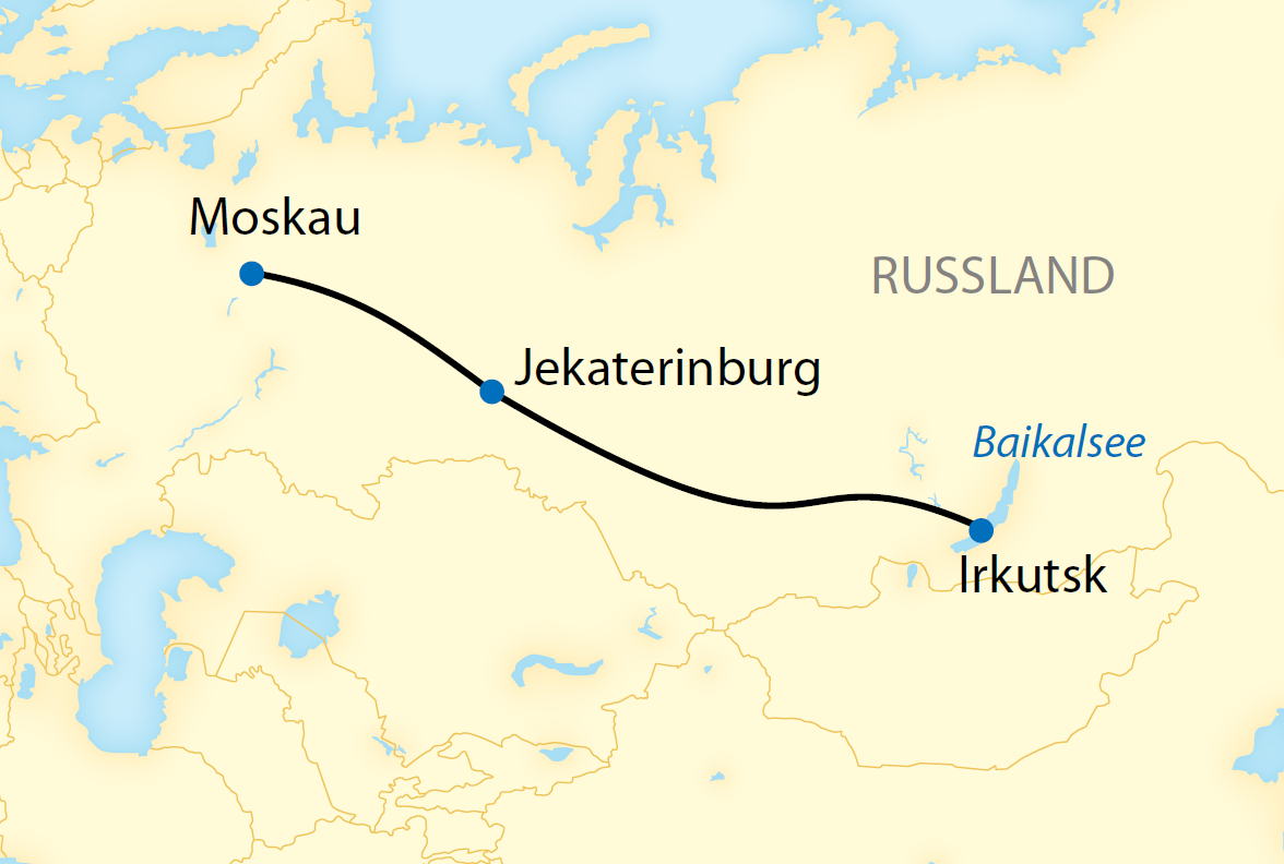 Kurzvariante: Auf der Transsib von Irkutsk nach Moskau (2019/2020)