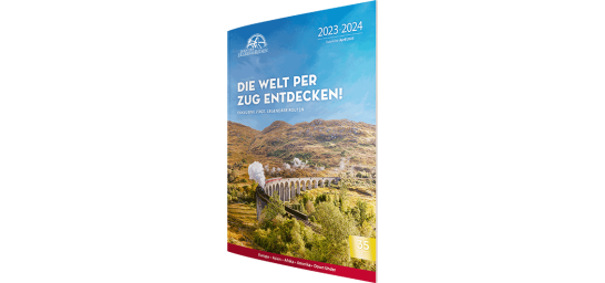 Katalog bestellen: Die Welt per Zug entdecken (2023/2024) Katalog bestellen: Die Welt per Zug entdecken (2023/2024)