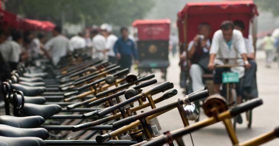 Rikschas im pekinger Hutong