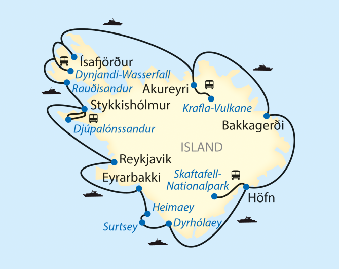 Karte Island Schiffsreise 2895