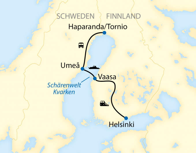 Verlauf Ihrer Silvester-Reise in Finnland und Schweden