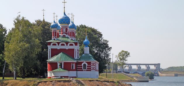 Dimitri-Blut-Kirche am Uglitscher Stausee, Russland.