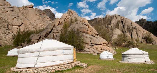 Jurten-Camp in der Mongolischen Schweiz