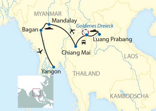 19-tägige Schiffsreise durch Laos, Thailand und Myanmar mit 8-tägiger Mekong- und 3-tägiger Irrawaddy-Flusskreuzfahrt 19-tägige Schiffsreise durch Laos, Thailand und Myanmar mit 8-tägiger Mekong- und 3-tägiger Irrawaddy-Flusskreuzfahrt