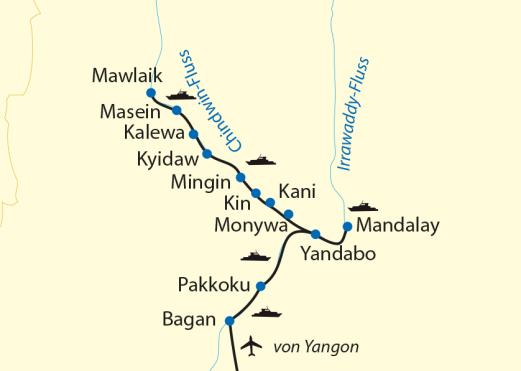 16-tägige Schiffsreise in Myanmar mit 11-tägiger Flusskreuzfahrt auf Chindwin und Irrawaddy 16-tägige Schiffsreise in Myanmar mit 11-tägiger Flusskreuzfahrt auf Chindwin und Irrawaddy