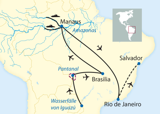 18-tägige Erlebnisreise durch Brasilien mit 6-tägiger Amazonas-Kreuzfahrt Brasilien Reise 2 Wochen