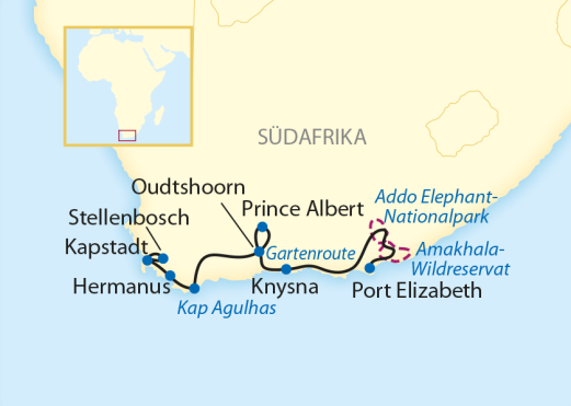 Karte Gartenroute