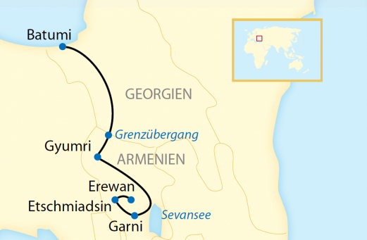 Reiseroute: 5-tägige Vorreise/Verlängerungsreise nach Armenien