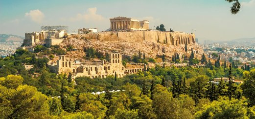 Die mächtige Akropolis in Athen