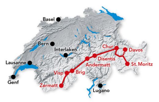 Reiseverlauf: 3-tägige Zug-Erlebnisreise durch die Schweiz Reiseverlauf: 3-tägige Zug-Erlebnisreise durch die Schweiz