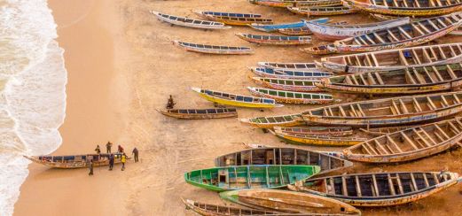 Boote am Hafen von Nouakchott