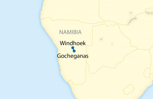 Karte: 4-tägige Vor- bzw. Verlängerungsreise in Namibia