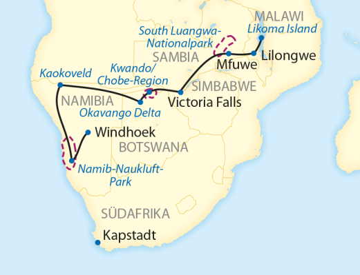 Karte_Flugsafari-für-Namibia,-Botswana,-Simbabwe,-Sambia-und-Malawi