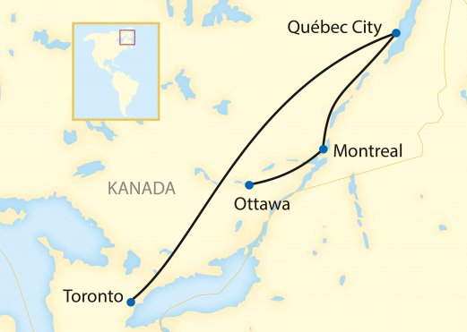 Reiseroute: 5-tägige individuelle Vorreise von Ottawa nach Montreal und Québec City