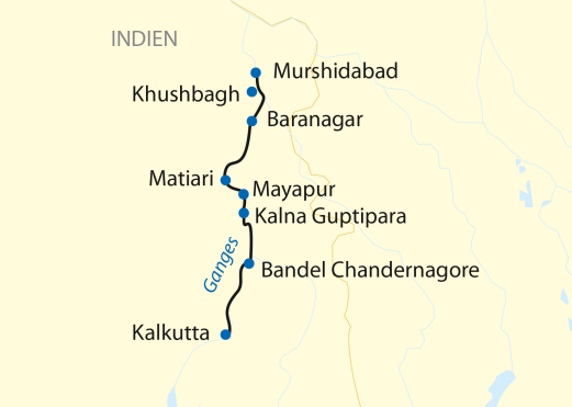 Reiseverlauf: 12-tägige Schiffsreise in Indien mit 8-tägiger Ganges-Flusskreuzfahrt Reiseverlauf: 12-tägige Schiffsreise in Indien mit 8-tägiger Ganges-Flusskreuzfahrt