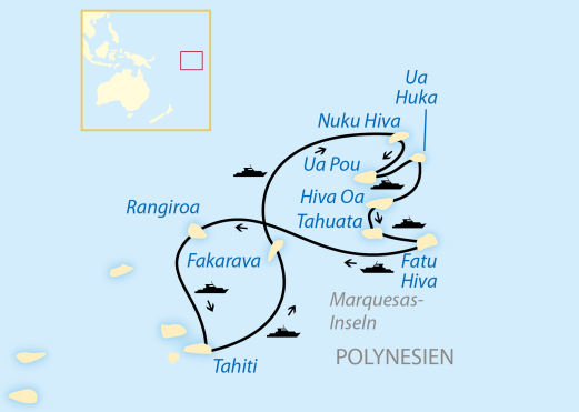 Reiseroute: 12-tägige Schiffsreise auf der Aranui 5 zu den Tuamotu- und Marquesas-Inseln