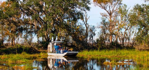 Per Boat durch die Sümpfe Louisianas