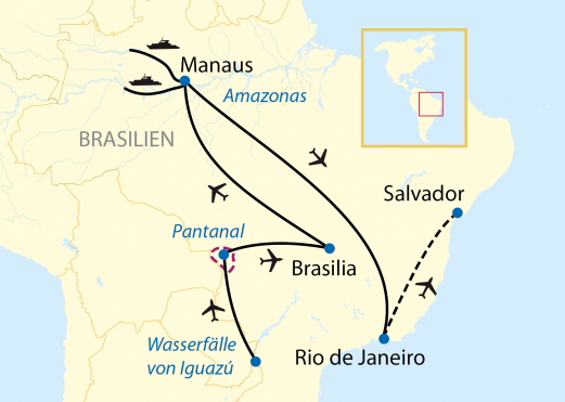 Reiseroute: 18-tägige Schiffsreise in Brasilien mit 6-tägiger Amazonas-Kreuzfahrt