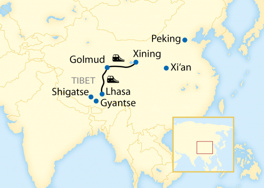 Reiseroute: 5-tägige Individualreise nach Tibet
