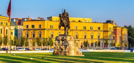 Skanderbeg-Denkmal in Tirana, Albanien