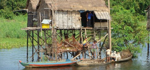 Stelzenhaus am Tonle Sap-See