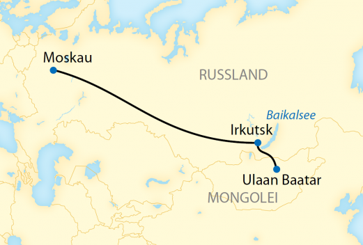 Reiseroute: 13-tägige Individualreise im Transsib-Linienzug von Moskau nach Ulaan Baatar