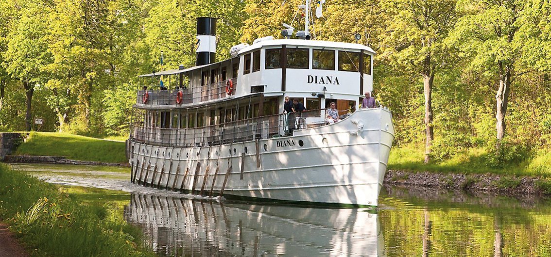 Die MS Diana auf dem Göta-Kanal
