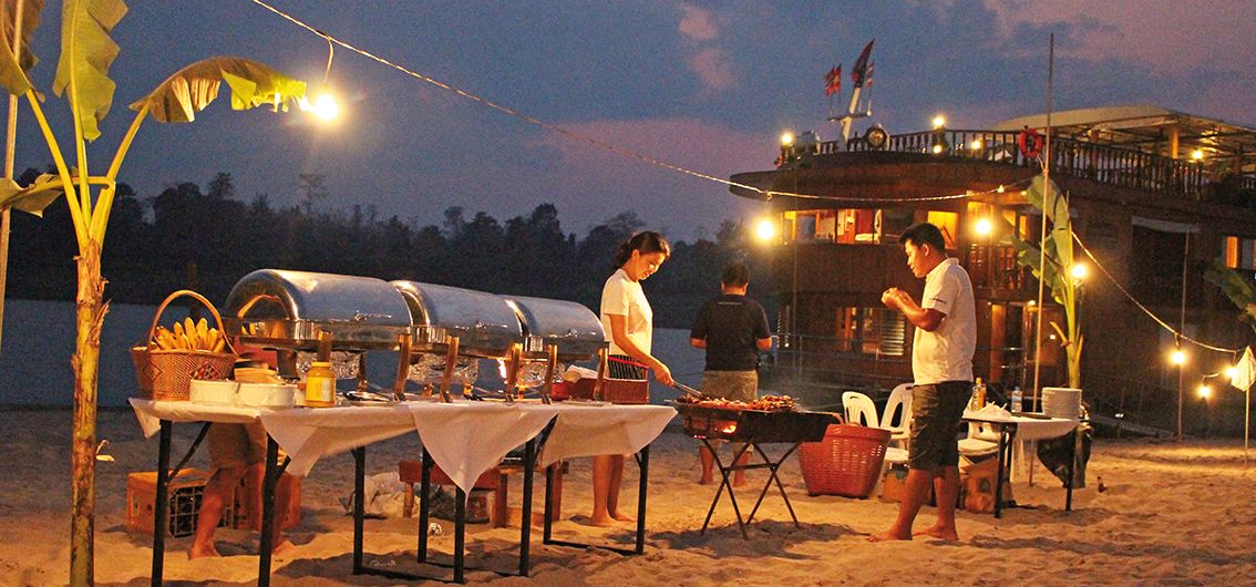 Abendessen auf der Sandbank