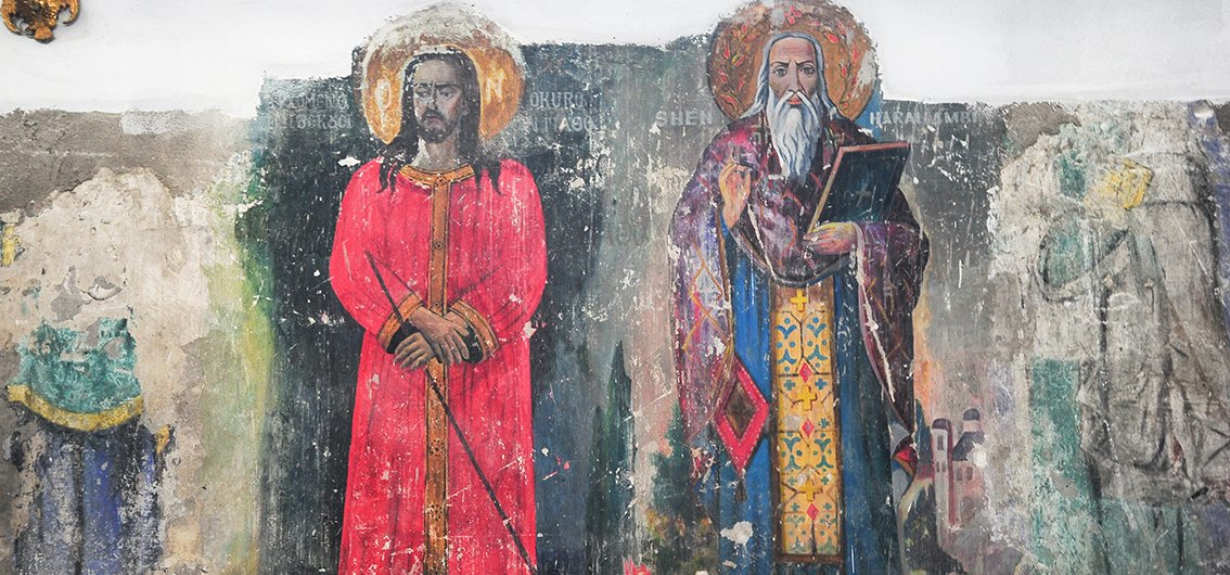 Wandmalerei in der St. Spiridione Kirche in Berat