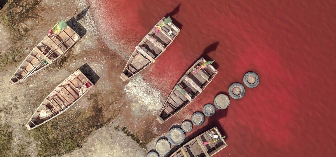 Boote auf dem Lac Rose