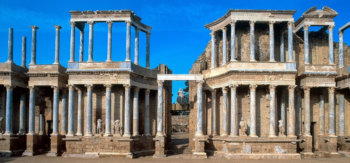 Das römische Amphitheater in Mérida, Spanien