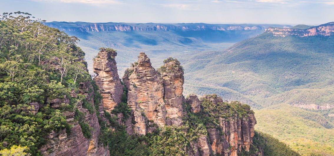 Die Felsformation - The Three-Sisters in den Blue-Mountains Die Felsformation - The Three-Sisters in den Blue-Mountains
