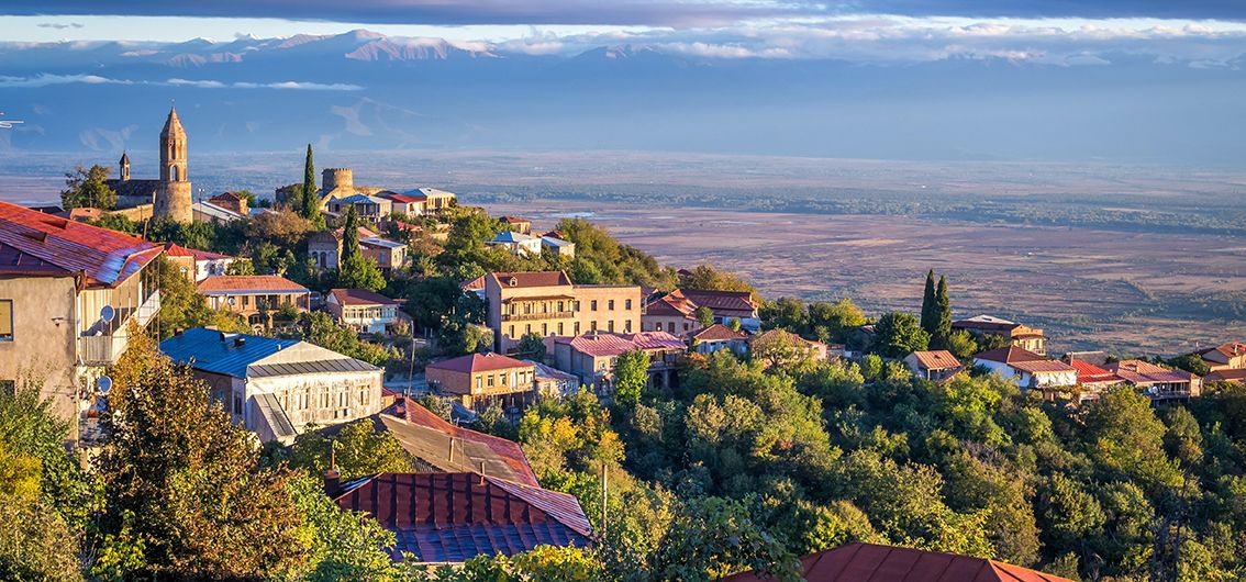 Blick auf Signagi, Georgien