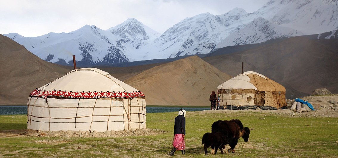 Jurten im Tien Shan-Gebirge, Kirgistan