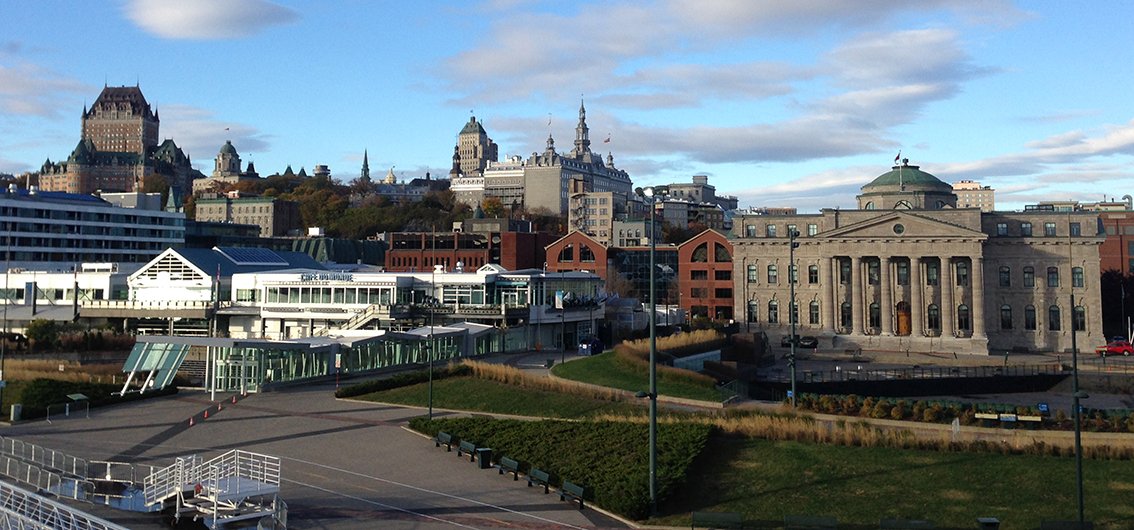 Blick auf das Stadtzentrum von Québec, Kanada.