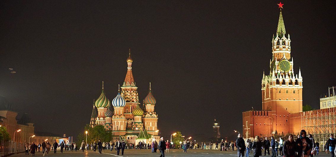 Roter Platz in Moskau bei Nacht