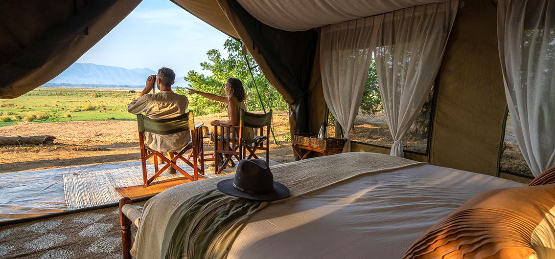 The Hide Safari Camp Zeltchalet mit Ausblick