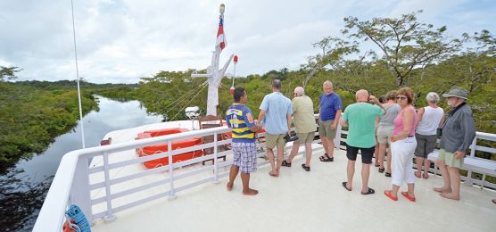 Aussicht an Deck des Expeditionsschiffes Iracema