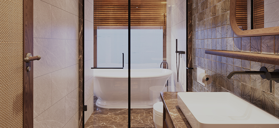 Badezimmer mit Badewanne